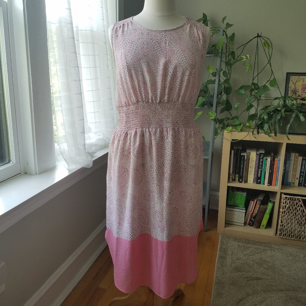 Gap Sleeveless Midi Dress, Pink Floral